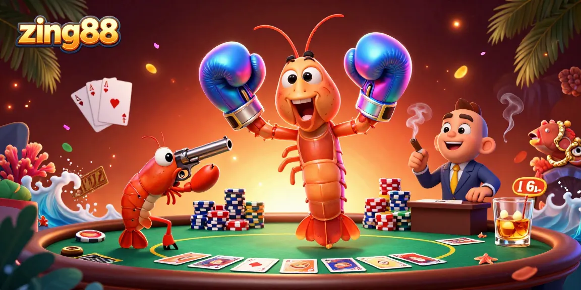 Engage in thrilling poker action at zing88 with vibrant cartoon characters and dynamic game elements