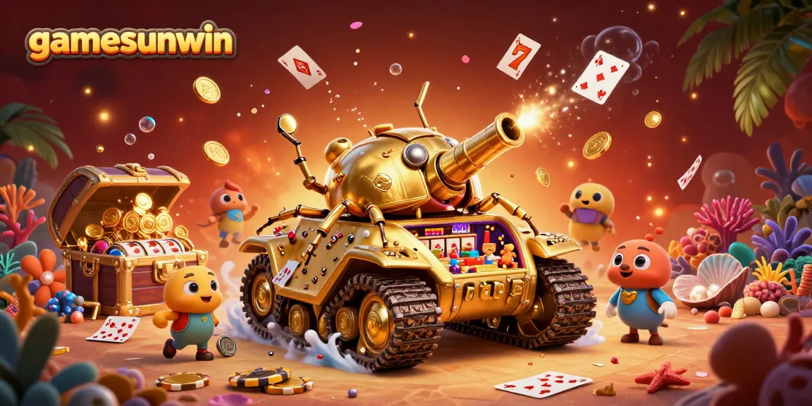 gamesunwin offers high-stakes action with a massive golden beetle tank casino filled with vibrant gaming elements.