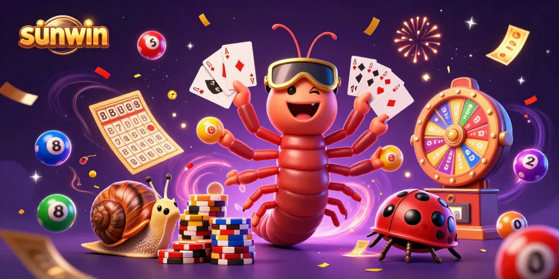 Experience the excitement of sunwin with a vibrant millipede dealer and high-roller snail filling the casino scene.